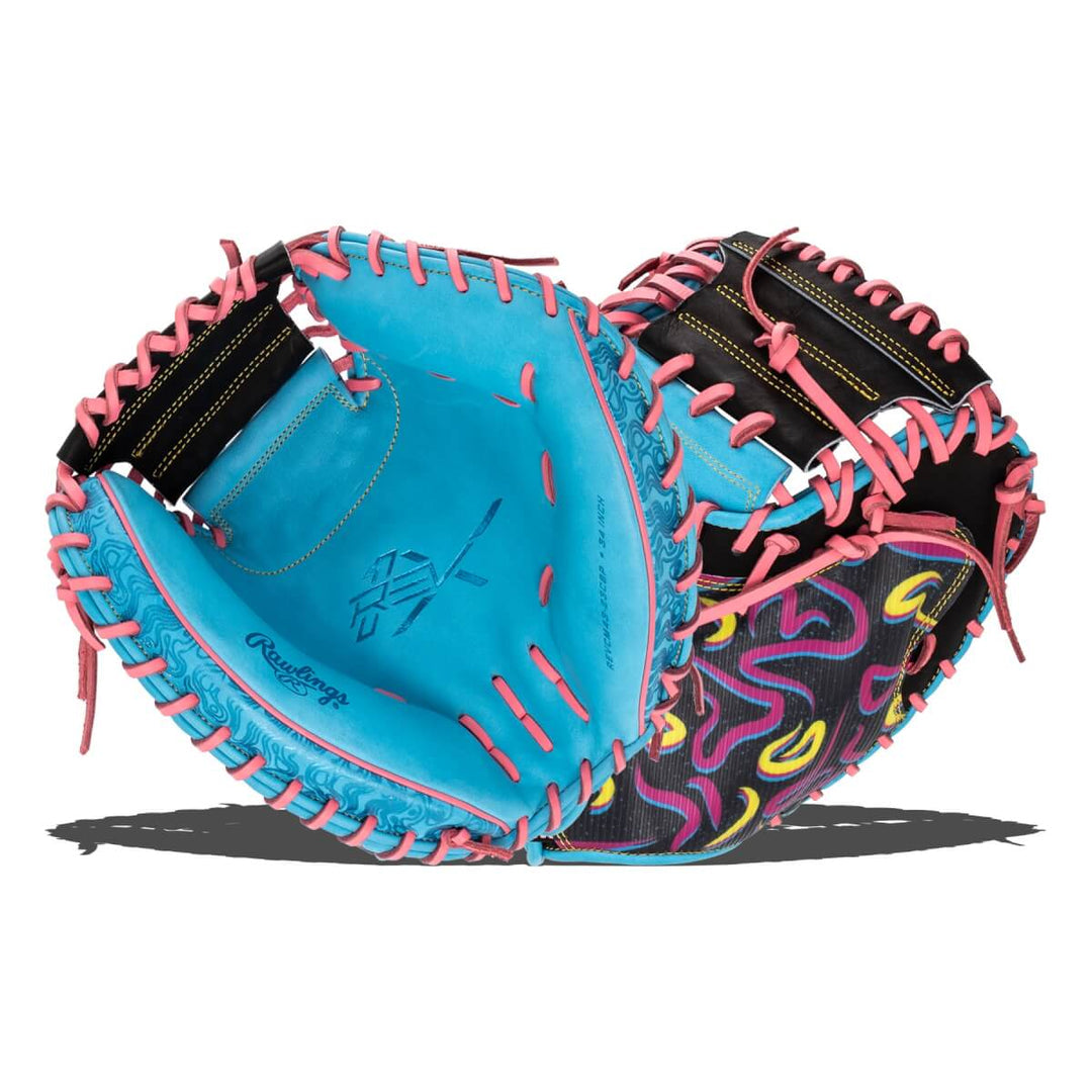 Rawlings REV1X Catchers Mitt 34” - Columbia Blue/Black